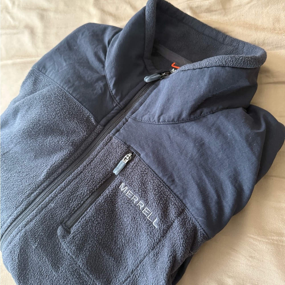 Merrell Womens Terrain Polar Fleece FULL ZIP - Size M (Dark Navy-Washed Black)
